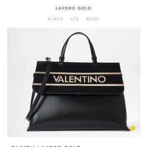 Valentino  Lavoro Gold. Black & Gold  Tote Bag